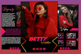 design a top level media kit, epk, press kit, or one sheet