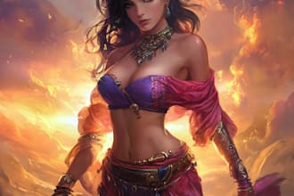 create a dnd art, fantasy character, scifi, and character design