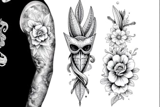 create custom tattoo design, tattoo sleeve