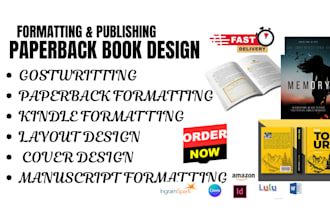 upload, format books, ebook and manuscripts for amazon KDP, lulu and ingramspark