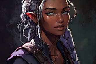 draw  fantasy concept art, and character design, dnd
