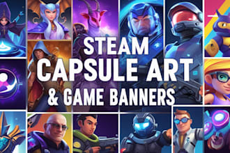 do steam capsule game ui environment banner asset capsule art character design