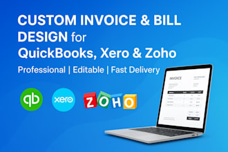 design custome invoice and bill for qbo and xero