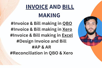 design custom invoice and bill for quickbooks online and xero