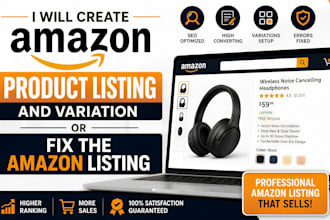create amazon product listing and variation or fix the amazon listing