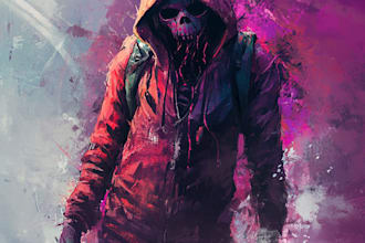 draw original fantasy horror characters, concept art, fanart