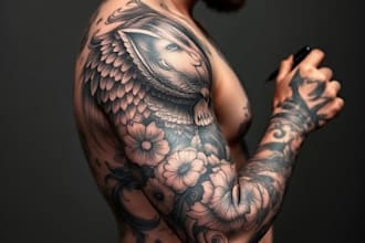 draw custom tattoo design realistic, full sleeve tattoo artist