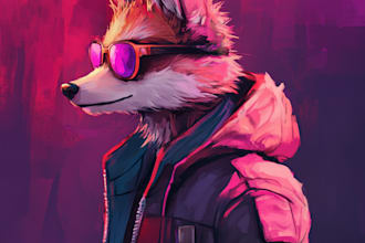 draw your custom furry fursona character furry art