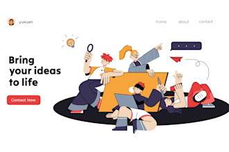 create unique flat vector art for your brand and website