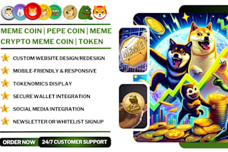 design crypto meme coin website, meme token website, meme website, pepe website