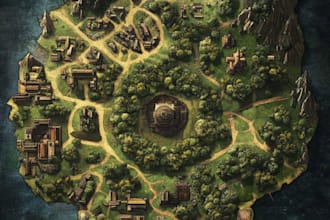 create a beautiful fantasy map in 4k for you