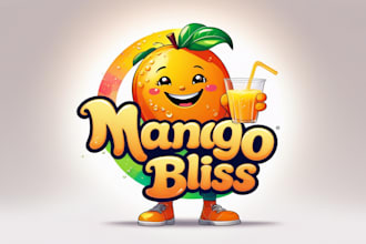 do mango drink lemonade juice mascot logo