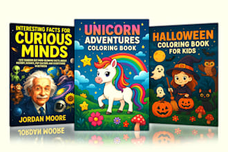 do kdp coloring book cover and children book cover design