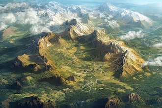 make fantasy map illustration for dnd, novels and games