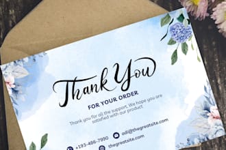 design a professional amazon thank you or business card for you
