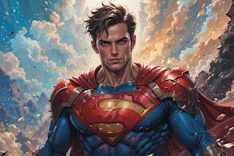 do a superhero character concept art for your comic