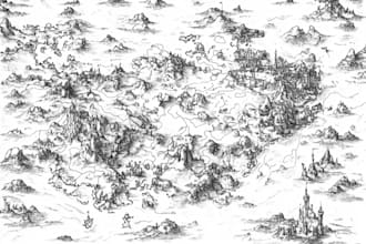 create event, tourist, and fantasy map illustration