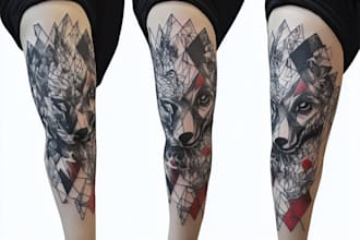 create sleeve tattoo design in geometric style