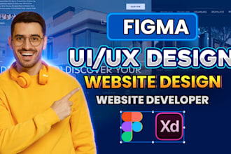 figma website design or website ui ux design mockup in figma or xd