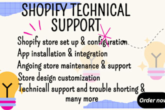 deliver professional and reliable shopify technical support, store optimization