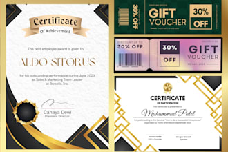 design custom certificates, vouchers, coupons , and diplomas