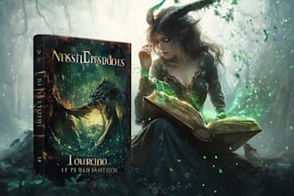 create professional fantasy book cover and sci fi book cover