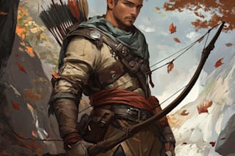 do fantasy dnd character art, illustration, concept art your style