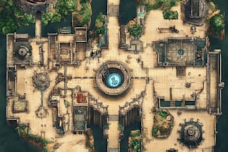 create a high quality fantasy map for dnd and fiction