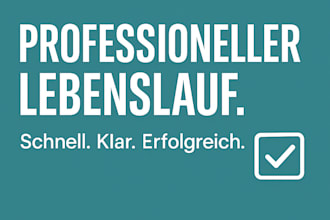 write or improve your professional resume german or english