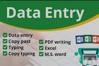 do virtual assistant for typing, file formatting, data mining, PDF conversion