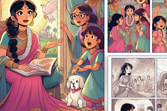 illustrate comics for child books, graphic novels, cartoons