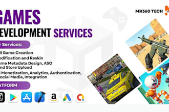 develop unity 2d 3d game for mobile, PC, web or console