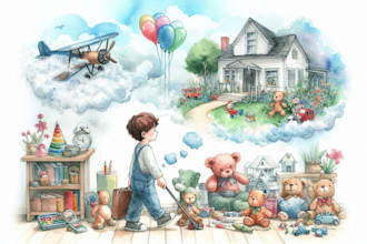 draw watercolor children story book illustration pages based on real people
