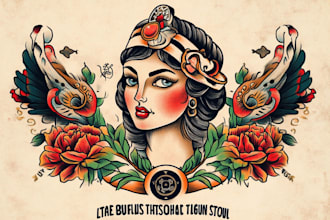 create old school or traditional tattoo style design