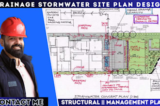 create drainage plan design structural stormwater supply management plan autocad