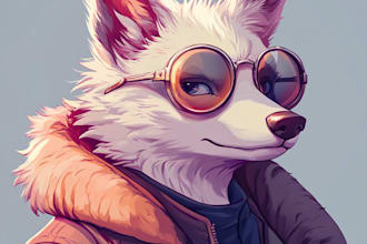 draw furry art, fursona, original furry character