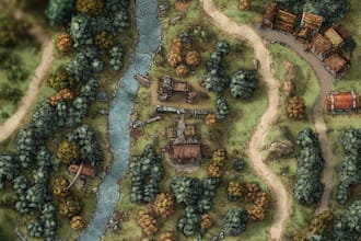 make you an amazing fantasy, rpg, dnd or dungeon battle map