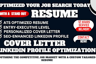 write a professional, ats optimized resume, cover letter, and linkedin profile
