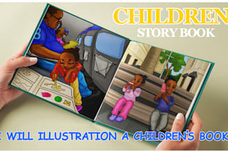 cartoon children storybook illustration