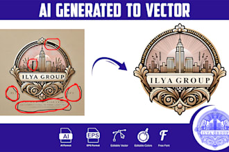 vector tracing, convert ai generated logo or image to vector