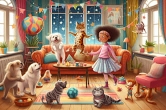 draw african american children story book illustration