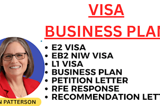 write business plans, petition letter for eb2 niw e2 and l1 visa