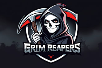 create awesome grim reaper logo with unique fresh concepts