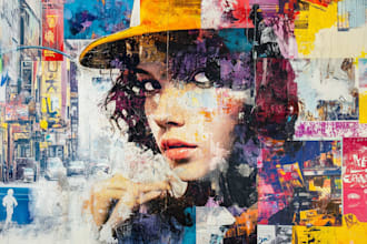 create a unique street pop art collage