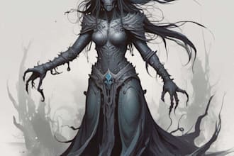 create fantasy horror digital art with your character