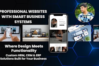 website design and development with custom crm, hrm, erp