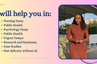 do nursing, public health, history, literature,  psychology, and case studies