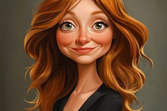 illustrate photo or portrait in my caricature style