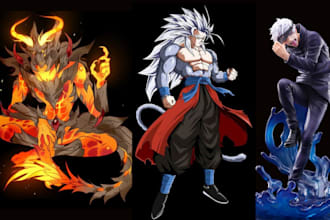 draw anime oc charcater one piece naruto goku gojo jujitsu kaisen  anime pfp