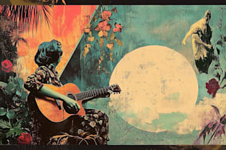 professionally design a vintage album cover art